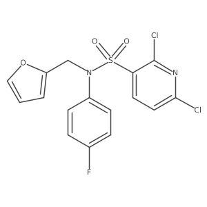 2,6-dichloro-N-(4-fluorophenyl)-N-[(furan-2-yl)methyl]pyridine-3-sulfonamide Structure