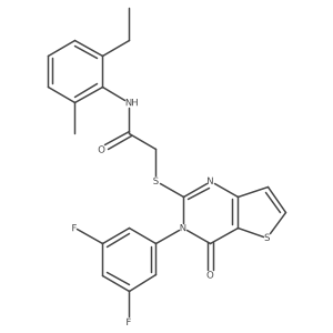2-{[3-(3,5-difluorophenyl)-4-oxo-3,4-dihydrothieno[3,2-d]pyrimidin-2-yl]sulfanyl}-N-(2-ethyl-6-methylphenyl)acetamide结构式