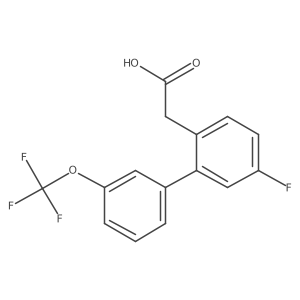 2-(5-Fluoro-3'-(trifluoromethoxy)-[1,1'-biphenyl]-2-yl)acetic acid结构式