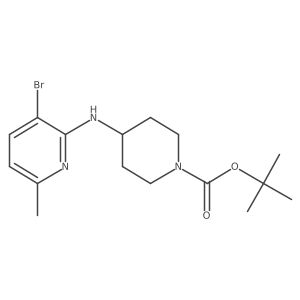 1-Piperidinecarboxylic acid, 4-[(3-bromo-6-methyl-2-pyridinyl)amino]-, 1,1-dimethylethyl ester Structure