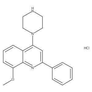 8-Methoxy-2-phenyl-4-(piperazin-1-yl)quinoline hydrochloride结构式