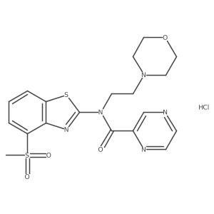 N-(4-(methylsulfonyl)benzo[d]thiazol-2-yl)-N-(2-morpholinoethyl)pyrazine-2-carboxamide hydrochloride Structure