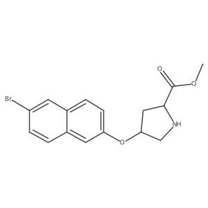 Methyl (2S,4S)-4-[(6-bromo-2-naphthyl)oxy]-2-pyrrolidinecarboxylate结构式