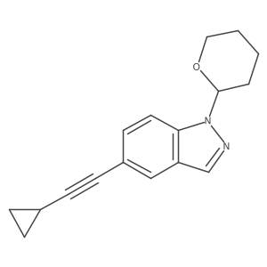 5-(Cyclopropylethynyl)-1-(tetrahydro-2H-pyran-2-yl)-1H-indazole结构式