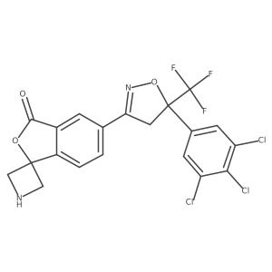 6-[5-(3,4,5-trichlorophenyl)-5-(trifluoromethyl)-4H-1,2-oxazol-3-yl]spiro[2-benzofuran-3,3'-azetidine]-1-one Structure