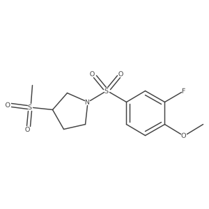 1-((3-Fluoro-4-methoxyphenyl)sulfonyl)-3-(methylsulfonyl)pyrrolidine结构式