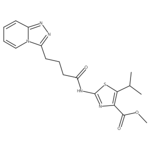 Methyl 5-(propan-2-yl)-2-{[4-([1,2,4]triazolo[4,3-a]pyridin-3-yl)butanoyl]amino}-1,3-thiazole-4-carboxylate结构式