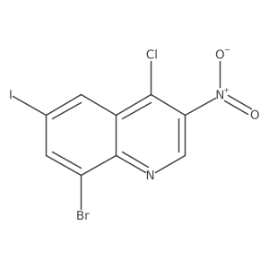 8-Bromo-4-chloro-6-iodo-3-nitroquinoline结构式