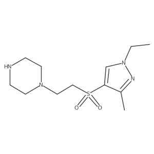 1-(2-((1-Ethyl-3-methyl-1H-pyrazol-4-yl)sulfonyl)ethyl)piperazine结构式