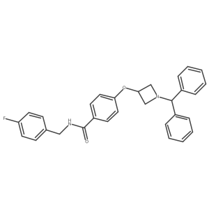 4-((1-benzhydrylazetidin-3-yl)oxy)-N-(4-fluorobenzyl)benzamide Structure
