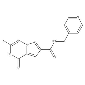 6-methyl-4-oxo-N-(pyridin-4-ylmethyl)-4,5-dihydropyrazolo[1,5-a]pyrazine-2-carboxamide结构式