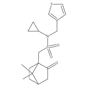 N-cyclopropyl-1-(7,7-dimethyl-2-oxobicyclo[2.2.1]heptan-1-yl)-N-(thiophen-3-ylmethyl)methanesulfonamide结构式