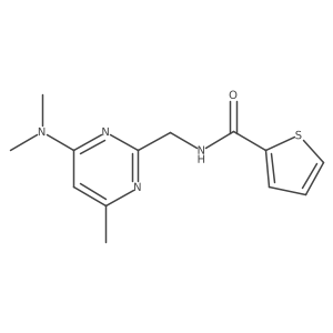 N-((4-(dimethylamino)-6-methylpyrimidin-2-yl)methyl)thiophene-2-carboxamide结构式