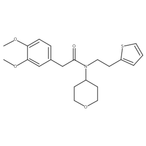 2-(3,4-dimethoxyphenyl)-N-(tetrahydro-2H-pyran-4-yl)-N-(2-(thiophen-2-yl)ethyl)acetamide结构式