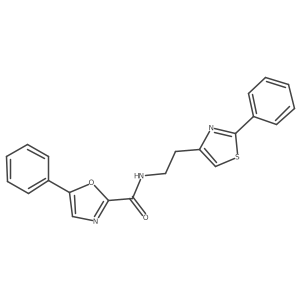 5-phenyl-N-(2-(2-phenylthiazol-4-yl)ethyl)oxazole-2-carboxamide结构式