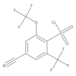 4-Cyano-2-trifluoromethoxy-6-(trifluoromethyl)benzenesulfonyl chloride结构式