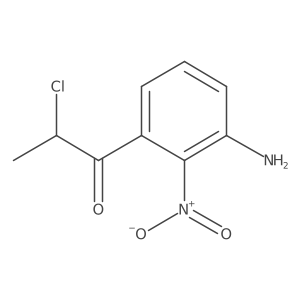 CC(Cl)C(=O)c1cccc(N)c1[N+](=O)[O-]结构式
