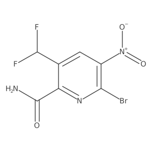 6-Bromo-3-(difluoromethyl)-5-nitropicolinamide结构式