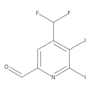 4-(Difluoromethyl)-5,6-diiodopicolinaldehyde Structure
