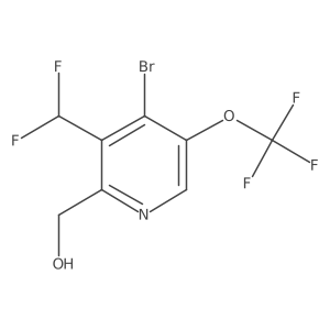 (4-Bromo-3-(difluoromethyl)-5-(trifluoromethoxy)pyridin-2-yl)methanol结构式