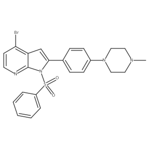 4-Bromo-2-[4-(4-methyl-1-piperazinyl)phenyl]-1-(phenylsulfonyl)-1H-pyrrolo[2,3-b]pyridine结构式