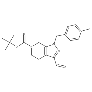 1,1-Dimethylethyl 1-[(4-fluorophenyl)methyl]-3-formyl-1,4,5,7-tetrahydro-6H-pyrazolo[3,4-c]pyridine-6-carboxylate Structure