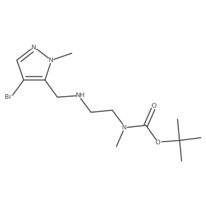 tert-butyl (2-(((4-bromo-1-methyl-1H-pyrazol-5-yl)methyl)amino)ethyl)(methyl)carbamate结构式