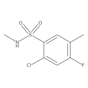 2-Chloro-4-fluoro-N,5-dimethylbenzene-1-sulfonamide结构式