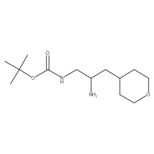 tert-butyl N-[2-amino-3-(oxan-4-yl)propyl]carbamate结构式