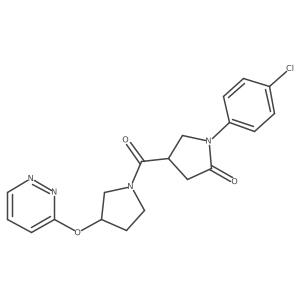 1-(4-Chlorophenyl)-4-(3-(pyridazin-3-yloxy)pyrrolidine-1-carbonyl)pyrrolidin-2-one结构式