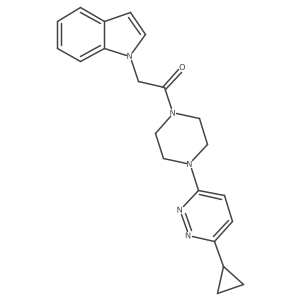 1-(4-(6-cyclopropylpyridazin-3-yl)piperazin-1-yl)-2-(1H-indol-1-yl)ethanone Structure