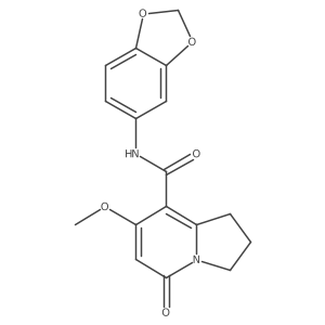 N-(benzo[d][1,3]dioxol-5-yl)-7-methoxy-5-oxo-1,2,3,5-tetrahydroindolizine-8-carboxamide结构式