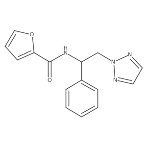 N-(1-phenyl-2-(2H-1,2,3-triazol-2-yl)ethyl)furan-2-carboxamide结构式