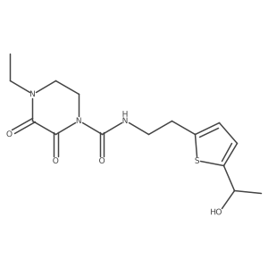 4-ethyl-N-(2-(5-(1-hydroxyethyl)thiophen-2-yl)ethyl)-2,3-dioxopiperazine-1-carboxamide结构式