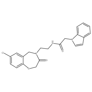 N-(2-(7-chloro-3-oxo-2,3-dihydrobenzo[f][1,4]oxazepin-4(5H)-yl)ethyl)-2-(1H-indol-1-yl)acetamide结构式
