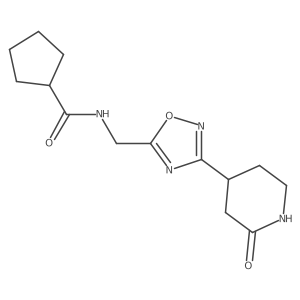 N-[[3-(2-oxopiperidin-4-yl)-1,2,4-oxadiazol-5-yl]methyl]cyclopentanecarboxamide结构式