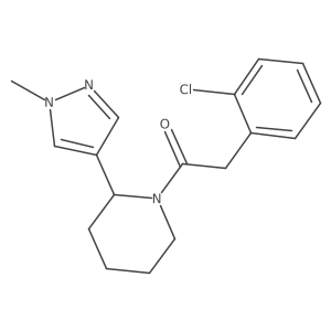 2-(2-chlorophenyl)-1-(2-(1-methyl-1H-pyrazol-4-yl)piperidin-1-yl)ethanone Structure