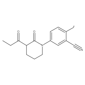 2-Fluoro-5-(2-oxo-3-propanoylpiperidin-1-yl)benzonitrile结构式