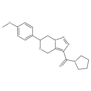 6-(4-methoxyphenyl)-3-(pyrrolidin-1-ylcarbonyl)-6,7-dihydro-4H-[1,2,3]triazolo[5,1-c][1,4]oxazine结构式