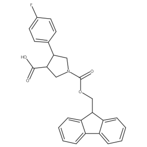 (3S,4R)-1-(9H-Fluoren-9-ylmethoxycarbonyl)-4-(4-fluorophenyl)pyrrolidine-3-carboxylic acid结构式
