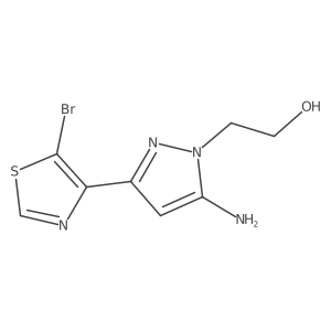 2-[5-amino-3-(5-bromo-1,3-thiazol-4-yl)-1H-pyrazol-1-yl]ethan-1-ol结构式