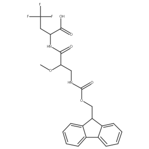 2-[3-({[(9H-fluoren-9-yl)methoxy]carbonyl}amino)-2-methoxypropanamido]-4,4,4-trifluorobutanoic acid Structure