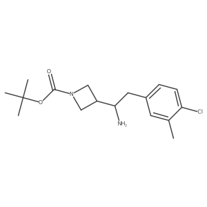 Tert-butyl 3-[1-amino-2-(4-chloro-3-methylphenyl)ethyl]azetidine-1-carboxylate结构式