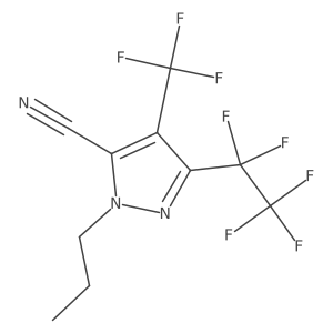 3-(1,1,2,2,2-pentafluoroethyl)-1-propyl-4-(trifluoromethyl)-1H-pyrazole-5-carbonitrile结构式
