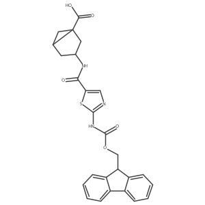 3-[2-({[(9H-fluoren-9-yl)methoxy]carbonyl}amino)-1,3-thiazole-5-amido]bicyclo[3.1.0]hexane-1-carboxylic acid Structure
