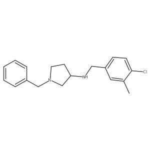 1-benzyl-N-[(4-chloro-3-methylphenyl)methyl]pyrrolidin-3-amine结构式