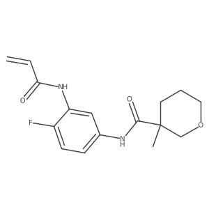 N-[4-Fluoro-3-(prop-2-enoylamino)phenyl]-3-methyloxane-3-carboxamide结构式