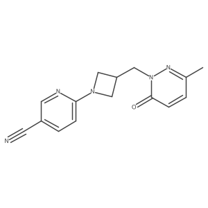 6-{3-[(3-Methyl-6-oxo-1,6-dihydropyridazin-1-yl)methyl]azetidin-1-yl}pyridine-3-carbonitrile结构式