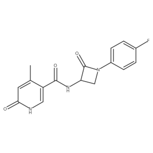 N-[1-(4-Fluorophenyl)-2-oxoazetidin-3-yl]-4-methyl-6-oxo-1H-pyridine-3-carboxamide结构式