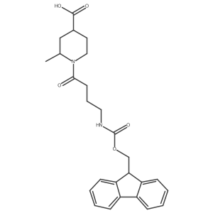 rac-(2R,4R)-1-[4-({[(9H-fluoren-9-yl)methoxy]carbonyl}amino)butanoyl]-2-methylpiperidine-4-carboxylic acid结构式